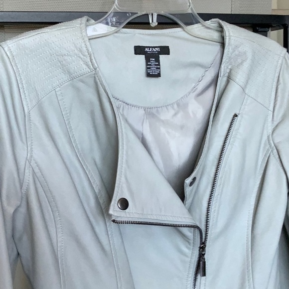 🌹NWT Alfani Petites Pleather Jacket Petite Medium - Picture 5 of 10
